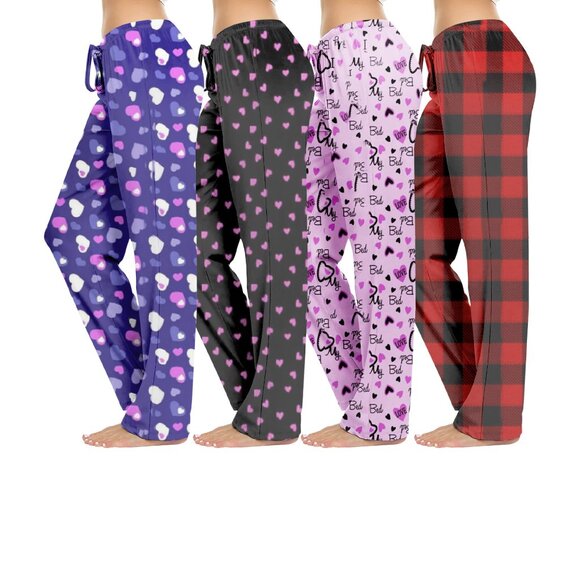 Women's Casual Fun Printed Lightweight Lounge Terry Knit Pajama Bottom Pants - Picture 16 of 16